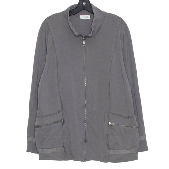 Neon Buddha Jacket Minimalist Athleisure Urban Streetwear Neutral Casual Gray 1X - Picture 1 of 6